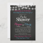 Joint Baby shower Chalkboard Invitation Book Kaart (Voorkant)