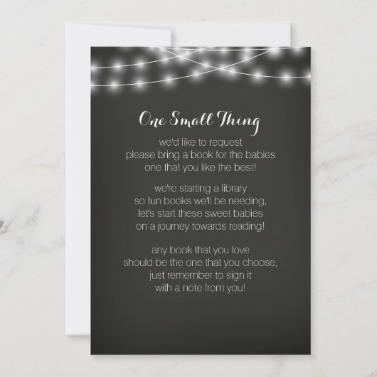 Joint Baby shower Chalkboard Invitation Book Kaart (Achterkant)