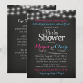Joint Baby shower Chalkboard Invitation Book Kaart (Voorkant / Achterkant)