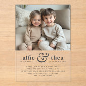 Joint Birthday Invitation Portret Acryl Uitnodigingen (Voorkant)