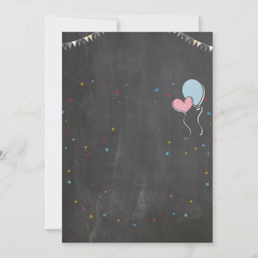 Joint Birthday Party Boy & Girl Chalkboard Cute Kaart (Achterkant)