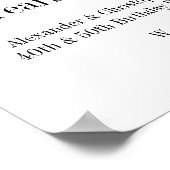 Joint Birthday Party Cheers Beer Blue Welcome Poster (Hoek)