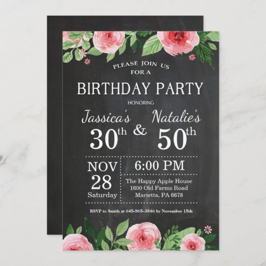 Joint Birthday Party (Joint Birthday Partij) in Fl Kaart (Voorkant / Achterkant)