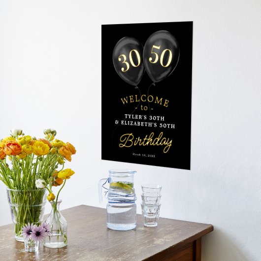 Joint Birthday Party Welcome Sign Folie Print (Laag (Keuken))