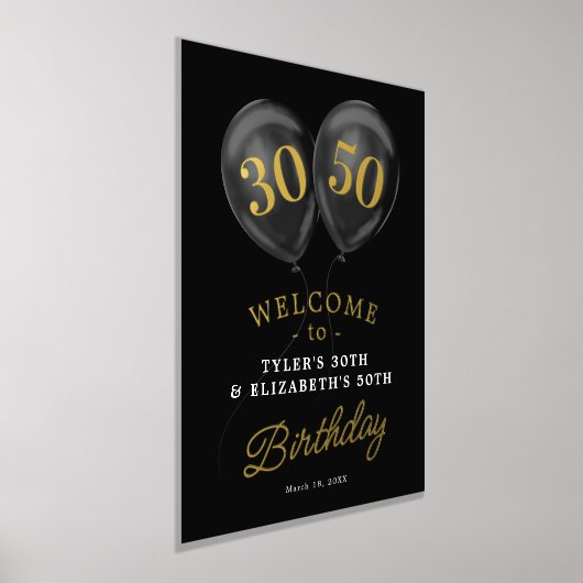 Joint Birthday Party Welcome Sign Folie Print (Laagn)