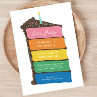 Joint Birthday Rainbow Layer Cake Party