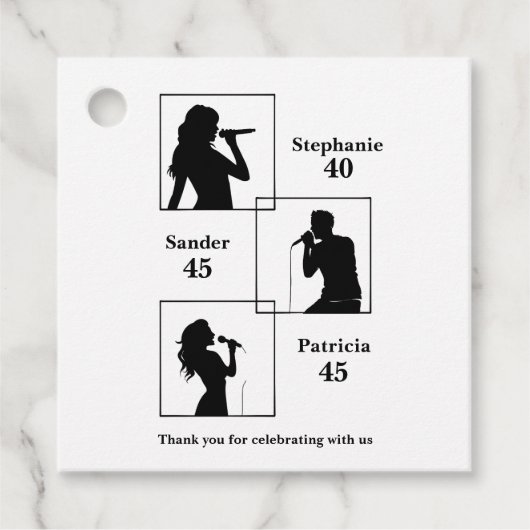 Joint Birthday Triple the Fun Minimalist Black Bedankjes Labels (Voorkant)