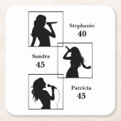 Joint Birthday Triple the Fun Minimalist Black Kartonnen Onderzetters (Voorkant)