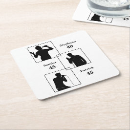 Joint Birthday Triple the Fun Minimalist White Kartonnen Onderzetters