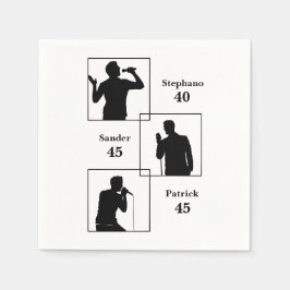 Joint Birthday Triple the Fun Minimalist White Servet