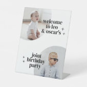 Joint Boys Verjaardag Arches Reclamebord Met Voetstuk (Voorkant)