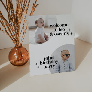 Joint Boys Verjaardag Arches Reclamebord Met Voetstuk