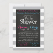 Joint Coed Baby shower Chalkboard Invitation Kaart (Voorkant)