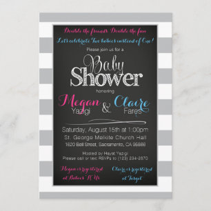 Joint Coed Baby shower Chalkboard Invitation Kaart
