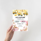 Joint Construction & Ballerina Sibling Birthday Kaart