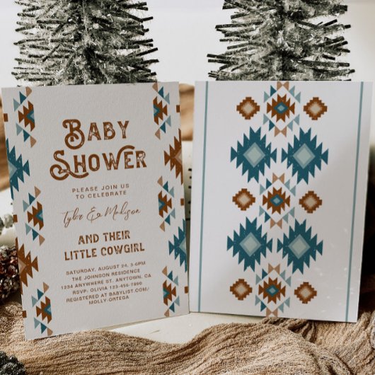 Joint Cowgirl Baby Shower Invitations Kaart