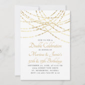 Joint Double String Lights Zwart Goud Verjaardag Kaart (Voorkant)