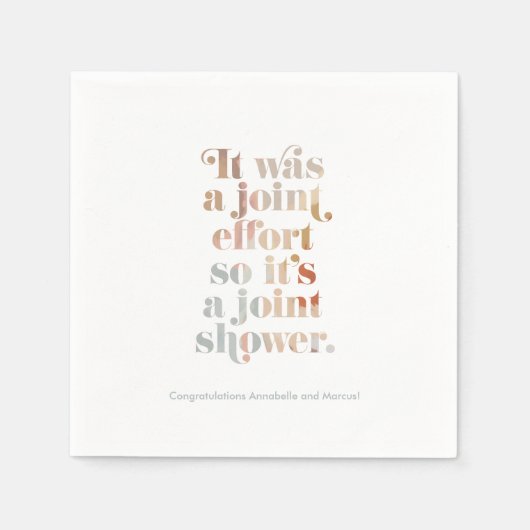 Joint Effort Couple's Baby shower servetten (Voorkant)