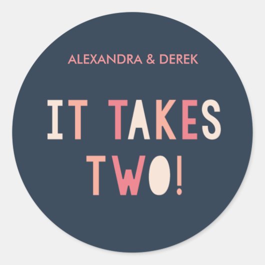 Joint Effort Round Sticker // Navy (Voorkant)