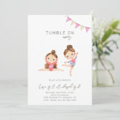 Joint Gymnastics Birthday Invitation Kaart (Staand voorkant)