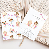 Joint Gymnastics Birthday Invitation Kaart