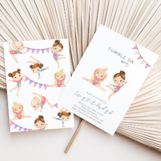 Joint Gymnastics Birthday Invitation Kaart