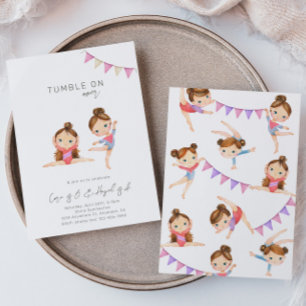 Joint Gymnastics Birthday Invitation Kaart