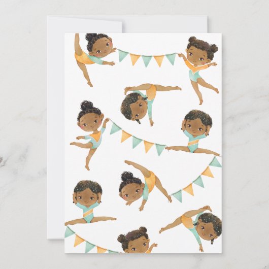 Joint Gymnastics Birthday Invitation | Zussen Kaart (Achterkant)