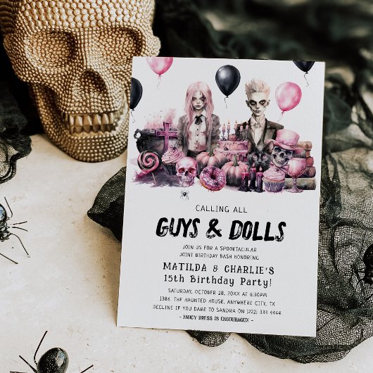 Joint Halloween Spooktacular Birthday Bash Kaart