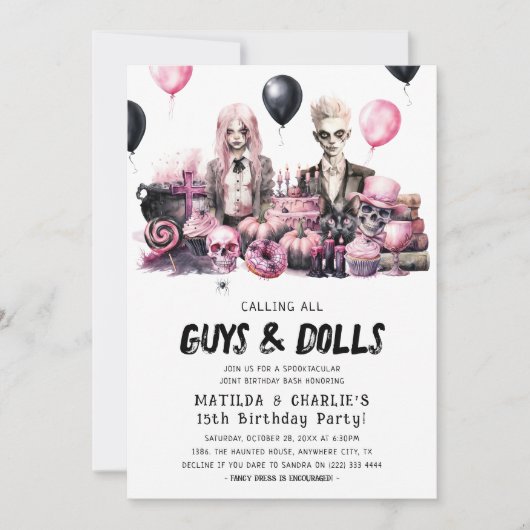 Joint Halloween Spooktacular Birthday Bash Kaart (Voorkant)