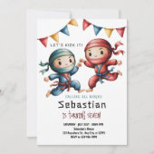 Joint Ninja Birthday Invitation | Karate Party Kaart (Voorkant)