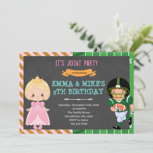 Joint Party of Princess football Kaart (Staand voorkant)