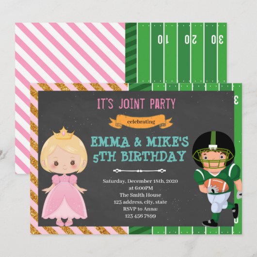 Joint Party of Princess football Kaart (Voorkant / Achterkant)