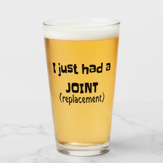Joint Replacement Humor Funny Novelty Glas (Voorkant gevuld)