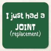 Joint Replacement Humor Funny Novelty Kartonnen Onderzetters (Voorkant)