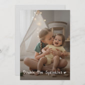 Joint Sibling Photo Double Birthday Party Kaart (Voorkant / Achterkant)