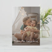 Joint Sibling Photo Double Birthday Party Kaart (Staand voorkant)