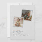 Joint Sibling Photo Double Birthday Party Kaart (Achterkant)