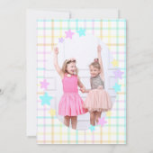 Joint Sisters Rainbow Birthday Party Foto Kaart (Achterkant)