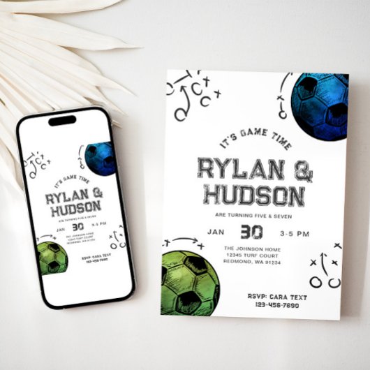 Joint Soccer verjaardagsuitnodiging Kaart