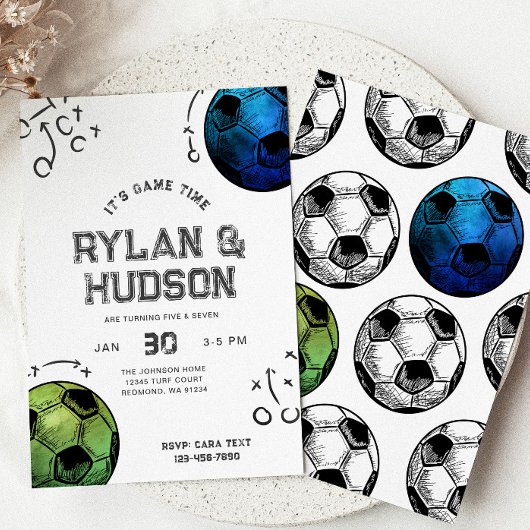 Joint Soccer verjaardagsuitnodiging Kaart