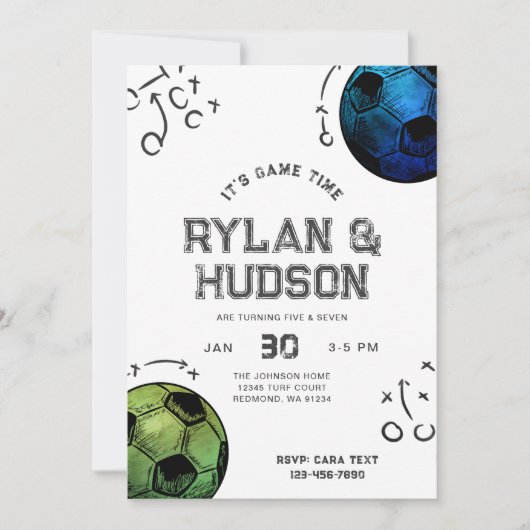 Joint Soccer verjaardagsuitnodiging Kaart (Voorkant)