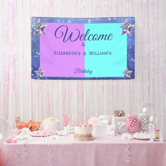 Joint twin ruimte verjaardagsfeestje Jongen Meisje Spandoek (Feest)