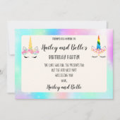 Joint Unicorn Birthday - Hartelijk dank Bedankkaart (Voorkant)