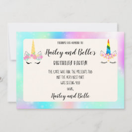 Joint Unicorn Birthday - Hartelijk dank Bedankkaart