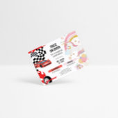 Joint Unicorn & Race Cars Sibling Birthday Kaart