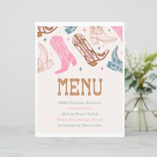 Joint Westerne Partij Menu Sign (Staand voorkant)