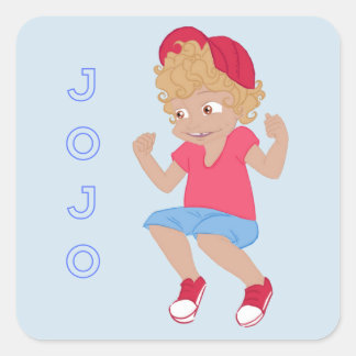 JoJo - Lt Blauw Bigord Vierkante Sticker
