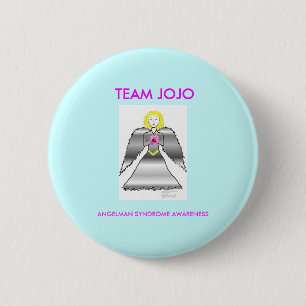 jojos angel, TEAM JOJO, ANGELMAN SYNDROME AWARE... Ronde Button 5,7 Cm