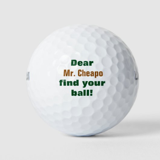 Joke balls| Persoonlijke naam Golf Balls grappig Golfballen (Voorkant)